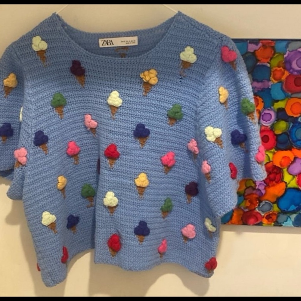 Zara knit ice cream sweater